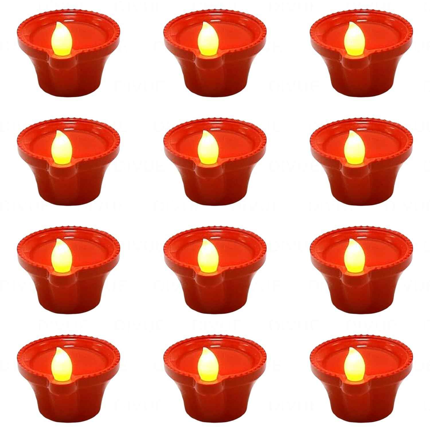 Water Sensor LED Diyas – Flameless, Safe and Long-Lasting Decorative Lights(Pack of 12)