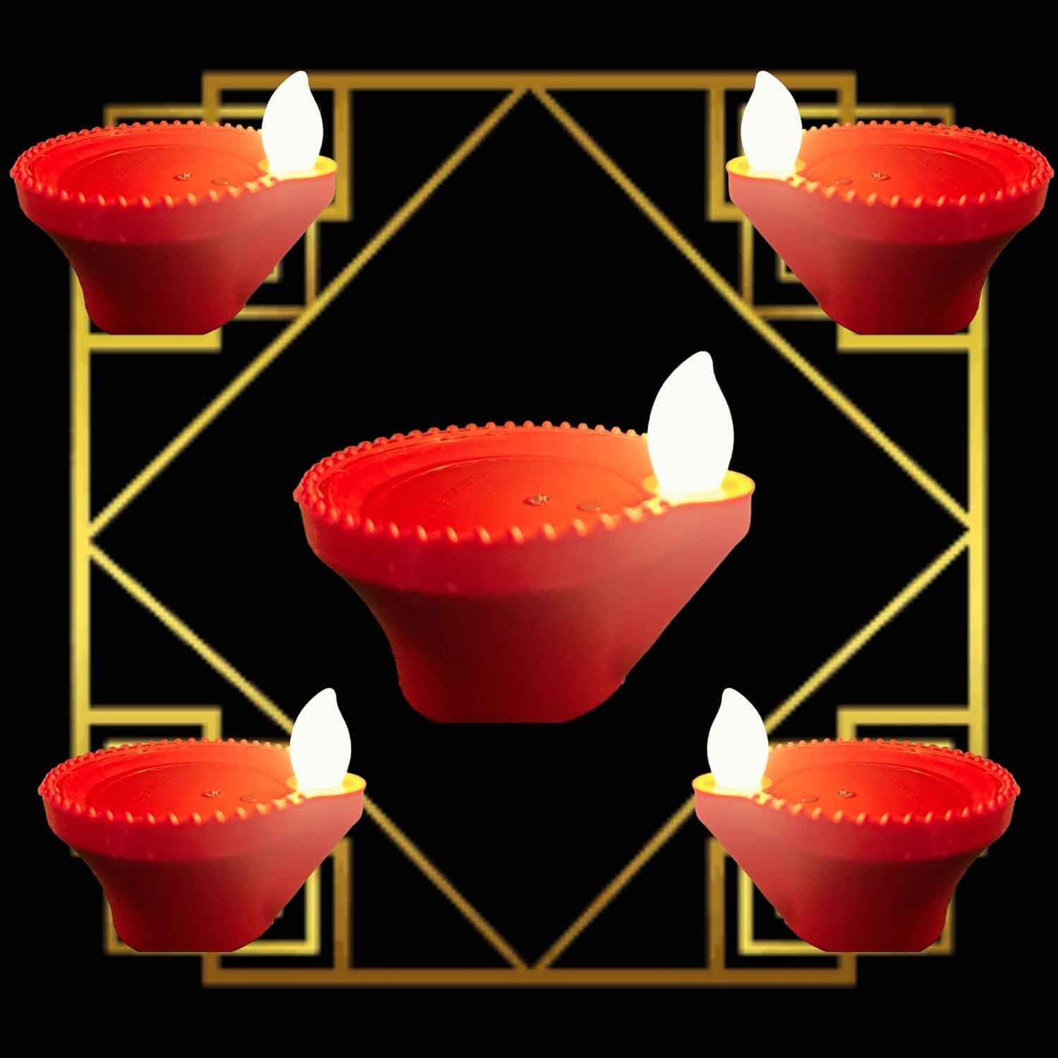 Water Sensor LED Diyas – Flameless, Safe and Long-Lasting Decorative Lights(Pack of 24)