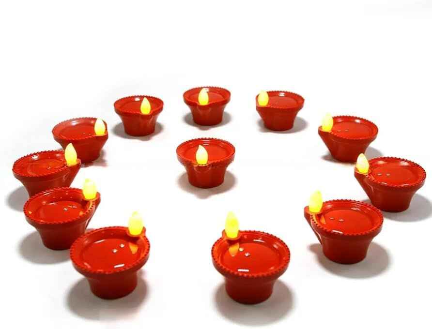 Water Sensor LED Diyas – Flameless, Safe and Long-Lasting Decorative Lights(Pack of 12)