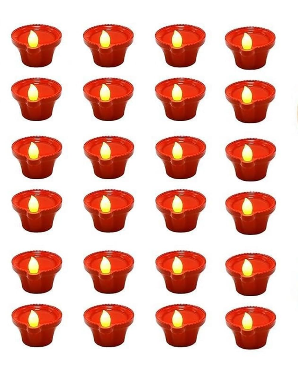 Water Sensor LED Diyas – Flameless, Safe and Long-Lasting Decorative Lights(Pack of 24)
